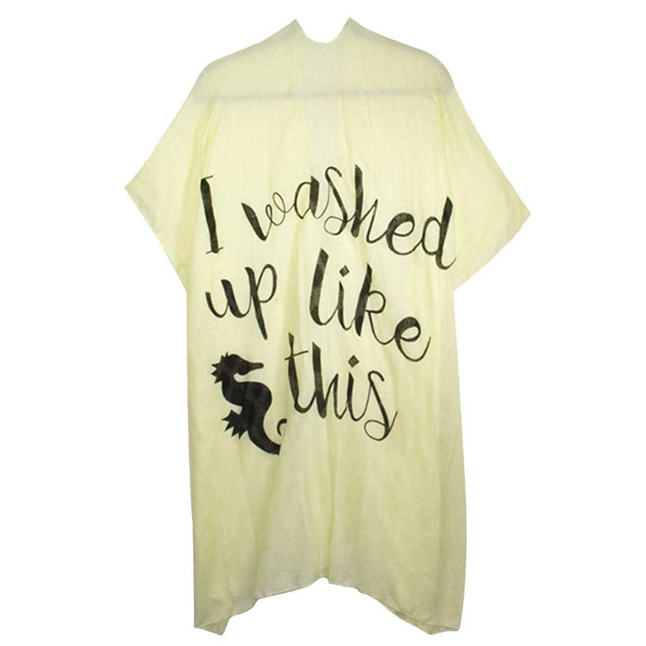 Yellow I Washed Up Like This Solid Lettering Cover Up Poncho, The lightweight poncho top is made of soft and breathable Viscose material. The fashionista Poncho Cover up with open front design, simple basic style, easy to put on and down. Perfect Gift for Wife, Mom, Birthday, Holiday, Anniversary, Fun Night Out.