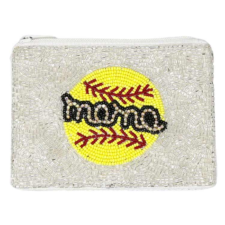 Yellow Mama Sports Theme Seed Beaded Coin Purse, perfectly goes with any outfit and shows your trendy choice to make you stand out on your special occasion. Carry out this sports theme coin purse while attending a special occasion. Perfect for carrying makeup, money, credit cards, keys or coins, etc. It's lightweight and perfect for easy carrying. 