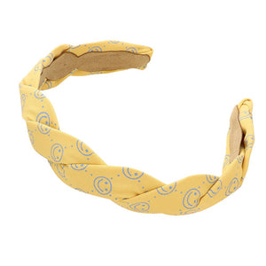 Yellow Smile Patterned Braided Headband, create a natural & beautiful look while perfectly matching your color with the easy-to-use smile patterned braided headband. Perfect for everyday wear, special occasions, outdoor festivals, and more. Awesome gift idea for your loved one or yourself.