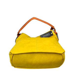 Yellow Womens Single Handle Shoulder Bag With Longer Strap. Show your trendy side with this awesome Shoulder Bag. Spacious enough for carrying any and all of your seaside essentials. The soft straps really helps carrying this shoulder bag comfortably. Folds flat for easy packing. Perfect as a beach bag to carry foods, drinks, big beach blanket, towels, swimsuit, toys, flip flops, sun screen and more.