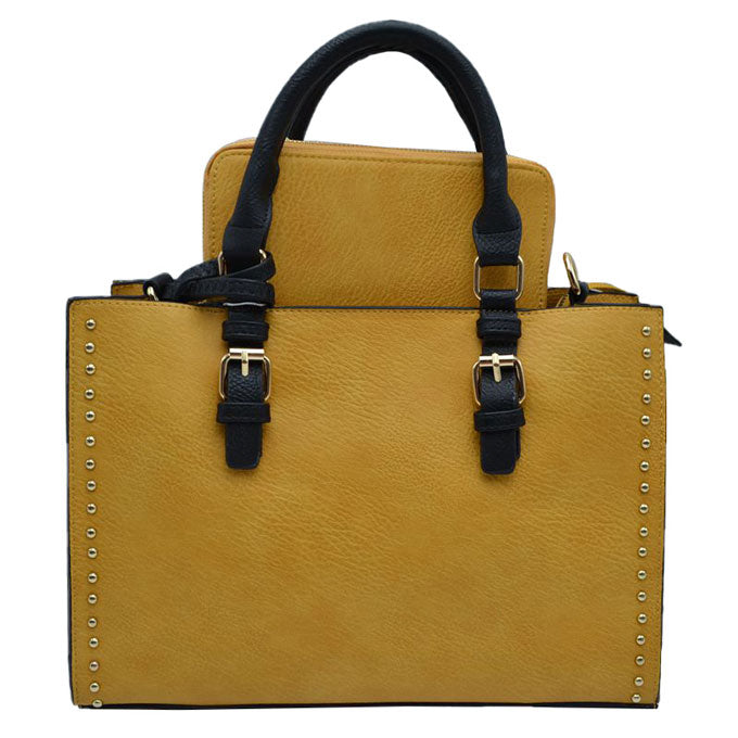 Yellow Womens Stylist 3 IN 1 Faux Leather Tote Hand Bag, This tote features a top Zipper closure and has one big main compartment. That is specious enough to hold all your essentials. Every outfit needs to be planned with this adorable handbag. This tote Bags for women are perfect for any occasion - whether you are heading to work, on a weekend getaway, going to a party, or traveling, they are your perfect daily companion to over your hand & make great gifts too.