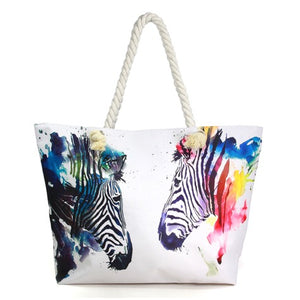 Multi Zebra Print Beach Bag is great if you are out shopping, going to the pool or beach, this bright tote bag is the perfect accessory. Spacious enough for carrying all your essentials. Great Beach, Vacation, Pool, Birthday Gift, Anniversary Girl, Paint Shopper Bag, Soft Rope Handles The Must Have Accessory! 
